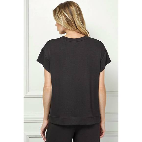 NEW SEE AND BE SEEN elle soft lounge top in black - Picture 3 of 3